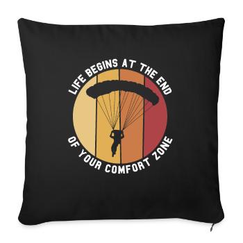 À la fin de votre parachutiste Comfort Zone - Housse de coussin décorative 45 x 45 cm - noir - Devant