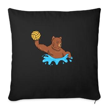 Bear water polo gift I brown bear water polo - Sofa pillowcase 17,3'' x 17,3'' (45 x 45 cm) - black - Front