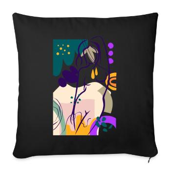 Nudist FKK Nackt Geschenk - Sofakissenbezug 45 x 45 cm - Schwarz - Vorne