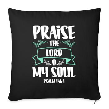 Bible verset prière Bible Jésus - Housse de coussin décorative 45 x 45 cm - noir - Devant