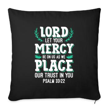 Citation biblique Jésus Bible foi - Housse de coussin décorative 45 x 45 cm - noir - Devant