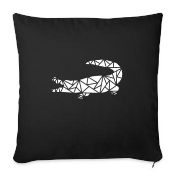 Krokodil - Sofakissenbezug 45 x 45 cm - Schwarz - Vorne