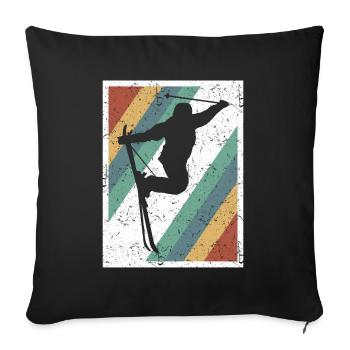 Skier Freestyle Retro Graphic Gift - Sofa pillowcase 17,3'' x 17,3'' (45 x 45 cm) - black - Front