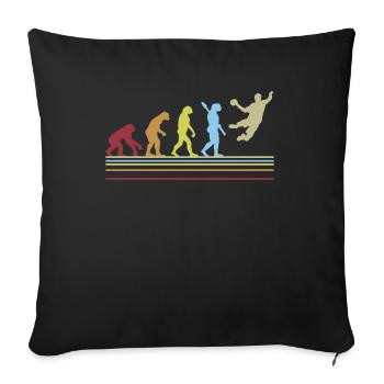 Handballs retro graphismes saut Evolution cadeau - Housse de coussin décorative 45 x 45 cm - noir - Devant