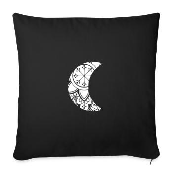 moon - Sofa pillowcase 17,3'' x 17,3'' (45 x 45 cm) - black - Front