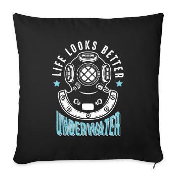 Dive diving apnea diving - Sofa pillowcase 17,3'' x 17,3'' (45 x 45 cm) - black - Front