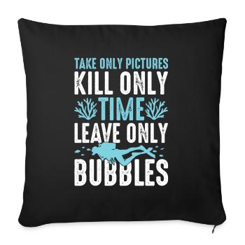 Dive diver Diving saying - Sofa pillowcase 17,3'' x 17,3'' (45 x 45 cm) - black - Front