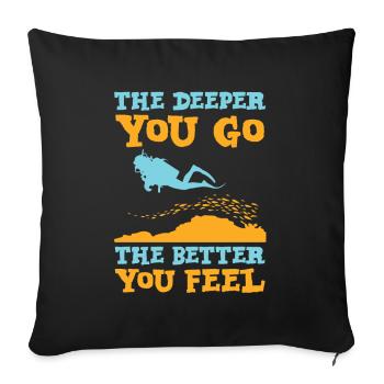 Scuba diving scuba dive diver - Sofa pillowcase 17,3'' x 17,3'' (45 x 45 cm) - black - Front