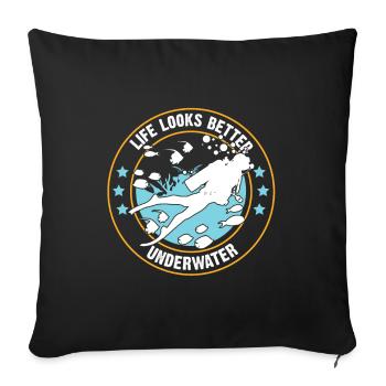 Scuba diving scuba dive diver - Sofa pillowcase 17,3'' x 17,3'' (45 x 45 cm) - black - Front