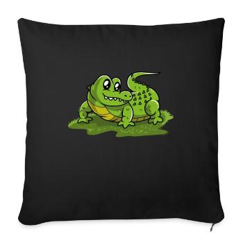 crocodile - Housse de coussin décorative 45 x 45 cm - noir - Devant