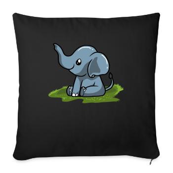l'éléphant - Housse de coussin décorative 45 x 45 cm - noir - Devant