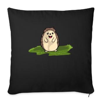 Hedgehog - Sofa pillowcase 17,3'' x 17,3'' (45 x 45 cm) - black - Front