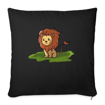 Lion - Housse de coussin décorative 45 x 45 cm - noir - Devant