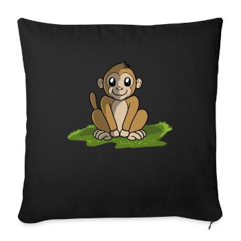 Monkey monkey - Sofa pillowcase 17,3'' x 17,3'' (45 x 45 cm) - black - Front