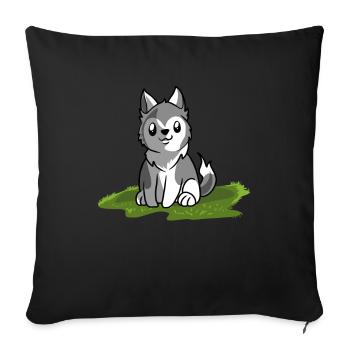 Wolf - Sofa pillowcase 17,3'' x 17,3'' (45 x 45 cm) - black - Front