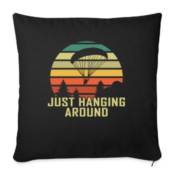 Juste accrocher un cadeau drôle de parapente - Housse de coussin décorative 45 x 45 cm - noir - Devant