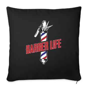 Barber Barbershop Barber Barbe - Housse de coussin décorative 45 x 45 cm - noir - Devant