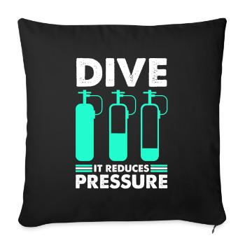 Diving dive diver diving saying - Sofa pillowcase 17,3'' x 17,3'' (45 x 45 cm) - black - Front