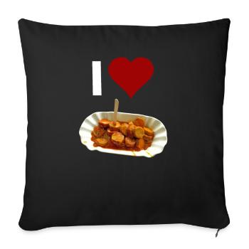 I love currywurst - Sofa pillowcase 17,3'' x 17,3'' (45 x 45 cm) - black - Front