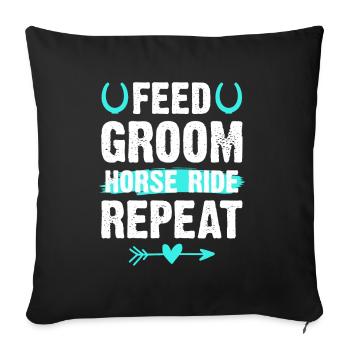 Groom riding groom horse - Sofa pillowcase 17,3'' x 17,3'' (45 x 45 cm) - black - Front