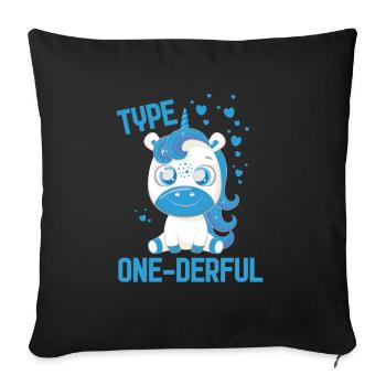 Diabetes Diabetiker Pankreas Insulin T1D - Sofakissenbezug 45 x 45 cm - Schwarz - Vorne