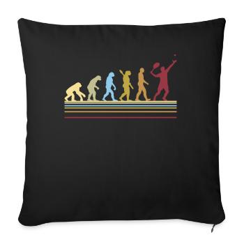 Tennisspieler Retro Evolution Geschenk Grafik - Sofakissenbezug 45 x 45 cm - Schwarz - Vorne