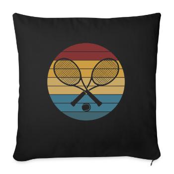 Raquette de tennis cool Retro Graphe - Housse de coussin décorative 45 x 45 cm - noir - Devant