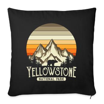 Yellowstone National Park Bear Hiking Gift - Sofa pillowcase 17,3'' x 17,3'' (45 x 45 cm) - black - Front