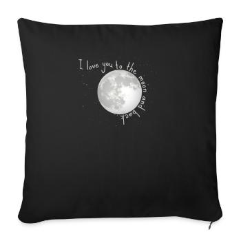 to the moon and back - Sofa pillowcase 17,3'' x 17,3'' (45 x 45 cm) - black - Front