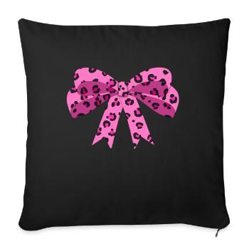 Pink Leopard Bow Tie Women Bow Tie Gift - Sofa pillowcase 17,3'' x 17,3'' (45 x 45 cm) - black - Front