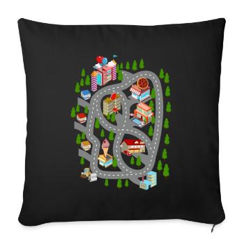 Car Play Mat Cadeau de la journée papa - Housse de coussin décorative 45 x 45 cm - noir - Devant