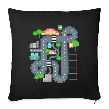 Car Play Mat Shirt for Dad - Sofa pillowcase 17,3'' x 17,3'' (45 x 45 cm) - black - Front