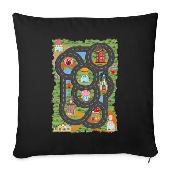 Chemise de jeu de voiture, cadeau de la fête des pères - Housse de coussin décorative 45 x 45 cm - noir - Devant