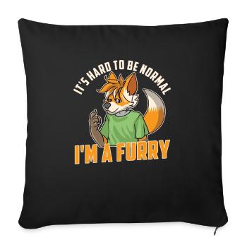 Furry Fandom Furries Fursona - Sofa pillowcase 17,3'' x 17,3'' (45 x 45 cm) - black - Front