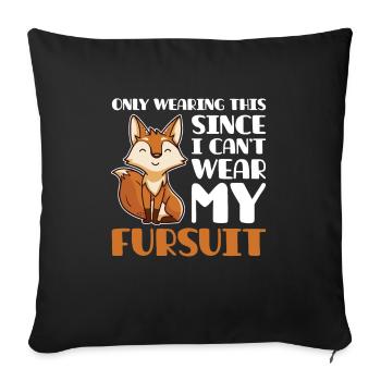 Furry Fandom Furries Fursona - Sofa pillowcase 17,3'' x 17,3'' (45 x 45 cm) - black - Front