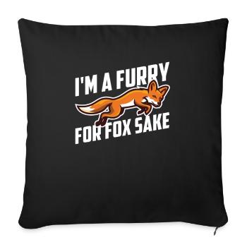 Furry Fandom Furries Fursona - Sofa pillowcase 17,3'' x 17,3'' (45 x 45 cm) - black - Front