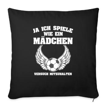 Fußball Mädchen Fussball - Sofakissenbezug 45 x 45 cm - Schwarz - Vorne