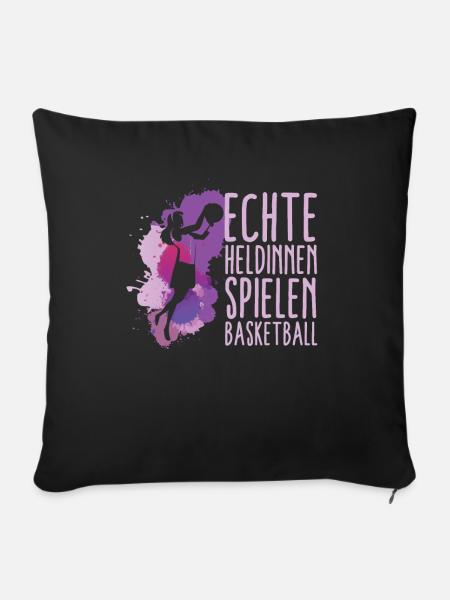 Basketball Mädchen Streetball - Sofakissenbezug 45 x 45 cm - Schwarz