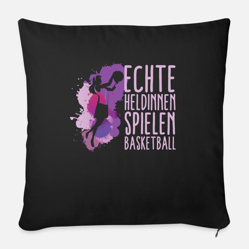 Basketball Mädchen Streetball - Sofakissenbezug 45 x 45 cm - Schwarz