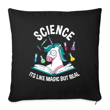 Science Is Like Magic But Real Unicorn - Sofa pillowcase 17,3'' x 17,3'' (45 x 45 cm) - black - Front