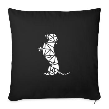 sitting dachshund - Sofa pillowcase 17,3'' x 17,3'' (45 x 45 cm) - black - Front