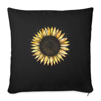 Sonnenblume - Sofakissenbezug 45 x 45 cm - Schwarz - Vorne