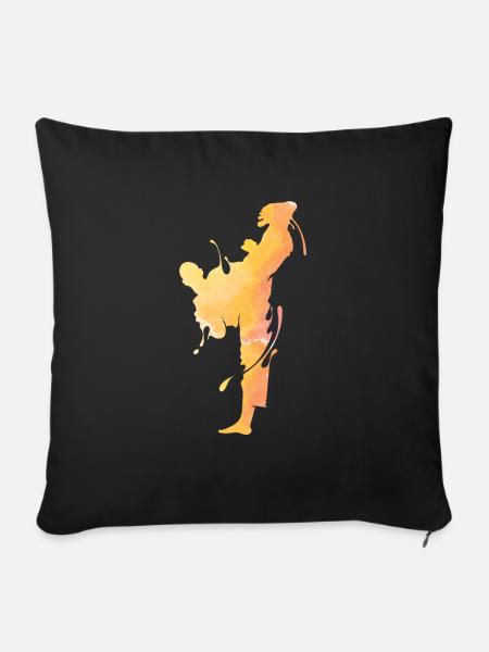 Karate Karateka - Sofakissenbezug 45 x 45 cm - Schwarz