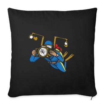 Underwater Photographer Scuba Diver Gift - Sofa pillowcase 17,3'' x 17,3'' (45 x 45 cm) - black - Front