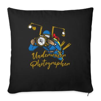 Photographer diver underwater photographer saying - Sofa pillowcase 17,3'' x 17,3'' (45 x 45 cm) - black - Front