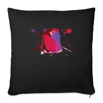 Couture machine à coudre couture égout tailleur - Housse de coussin décorative 45 x 45 cm - noir - Devant