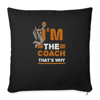 Basketball coach - Sofa pillowcase 17,3'' x 17,3'' (45 x 45 cm) - black - Front