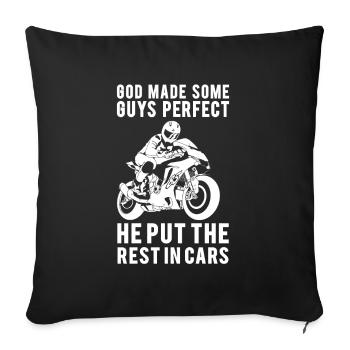 Cool moto pilote Superbike cadeau rengaine - Housse de coussin décorative 45 x 45 cm - noir - Devant