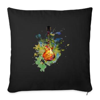Guitariste guitare électrique - Housse de coussin décorative 45 x 45 cm - noir - Devant