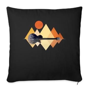 Guitariste guitare électrique - Housse de coussin décorative 45 x 45 cm - noir - Devant